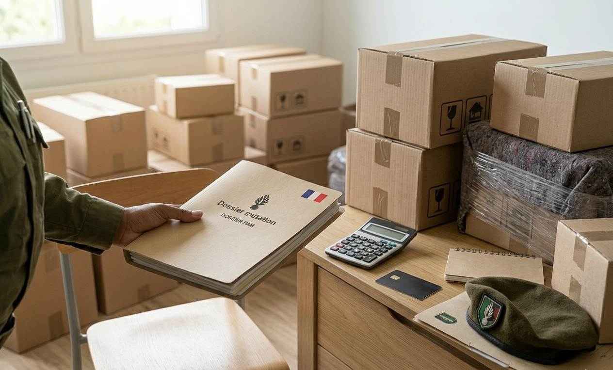 Objets personnels utilisés pour réfléchir au budget d’une mutation militaire